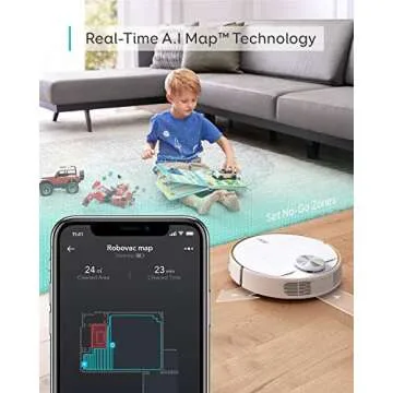 eufy L70 Hybrid, Robot Vacuum, 2-in-1 Vacuum and Mop, Wi-Fi, Real-Time Mapping, 2200Pa Strong Suction, Quiet, For Hardwood Floor to Medium-Pile Carpets with Pure Protection Dust Bag & Hygiene Dust Bag
