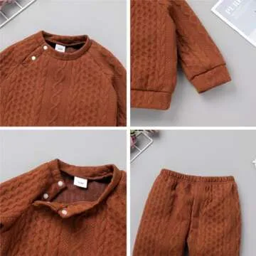 Baby Fall Winter Outfit Knitted Sweatshirt Top with Pants Coming Home Birthday Casual Clothes Set for Boys Girls