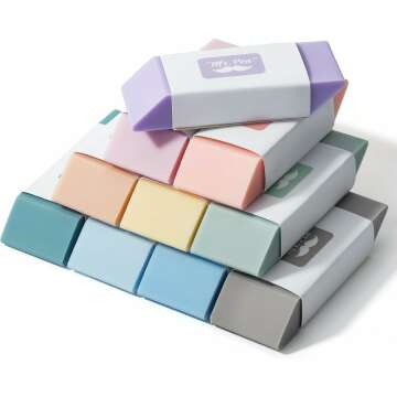 Mr. Pen Morandi Erasers, 10 Pack - Colorful & Effective for School
