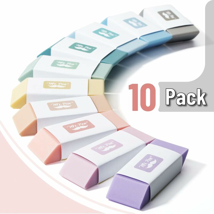 Mr. Pen 10 Pack Morandi Erasers for School Use