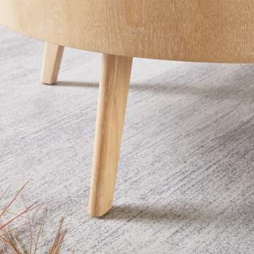 Gexpusm Round Wood Coffee Tables for Living Room, Farmhouse Circle Coffee Table, Rustic Mid Century Wooden Coffee Tables for Apartment, Easy Assembly (Only Coffee Table, 31.50" Dx31.50 Wx14.29 H)