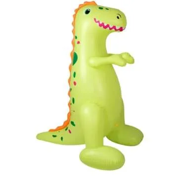 Float Joy Sprinkler for Kids Outdoor Play Water Sprinkler Inflatable 5.5ft Giant Dinosaur T-REX Great Gift for Kids and Adults Water Toy for Pool Party Decorations Summer Yard Party
