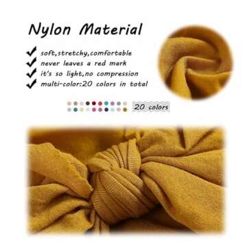 Mookiraer Baby Girls Headbands – 20 Soft Stretchy Bows