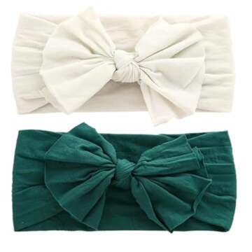 Mookiraer Baby Girls Headbands – 20 Soft Stretchy Bows