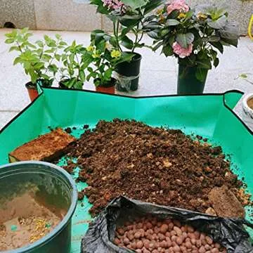 VIMOA Repotting Mat Waterproof Indoor Potting Tarp Planting Mat Apartment Gardening Mat for Succulent Flowers Plants Indoor Transplantation 3.3 ft. x 3.3 ft. (Green)