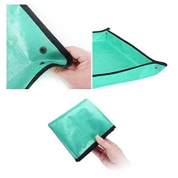 VIMOA Repotting Mat Waterproof Indoor Potting Tarp Planting Mat Apartment Gardening Mat for Succulent Flowers Plants Indoor Transplantation 3.3 ft. x 3.3 ft. (Green)