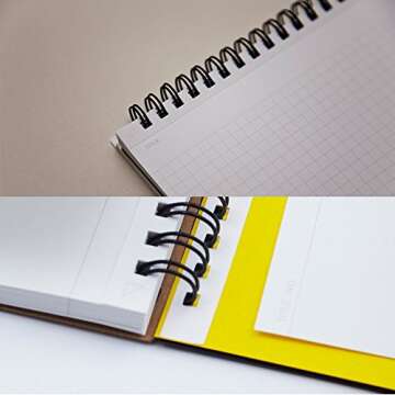 Maruman MNEMOSYNE Notebook 8.66 x 11.69 Inches (Horizontal A4), 5mm-squared, 70 Sheets (N180A), blac...