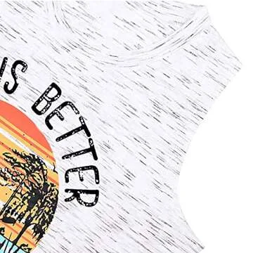 Lake is Better on The Lake Tanks Top Women Summer Lake Life Nature Vest Casual Sleeveless Vacation Shirts White