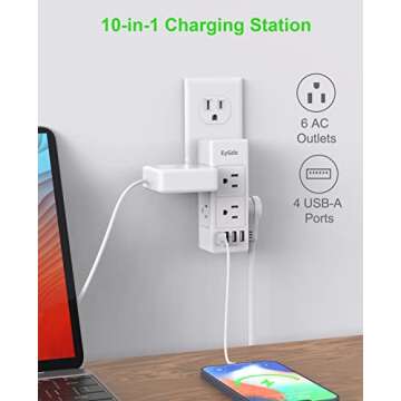 Multi Plug Outlet Extender with Rotating Design