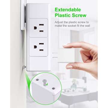 Multi Plug Outlet Extender with Rotating Design