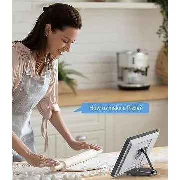 Almoz Swivel and Tilt Stand for Echo Show 15, Aluminum Stand for Show 15.6" Smart Display and Up to 18" iPad/Tablets, with 360 Degree Rotating Base, Viewing Angle Adjustable, No Need Mounting (Black)