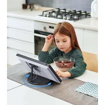 Almoz Swivel and Tilt Stand for Echo Show 15, Aluminum Stand for Show 15.6" Smart Display and Up to 18" iPad/Tablets, with 360 Degree Rotating Base, Viewing Angle Adjustable, No Need Mounting (Black)