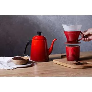 Le Creuset Stoneware Pour Over Coffee Cone in Cerise