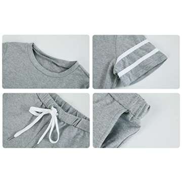 Haloumoning Girls Color Block Crop Tops and Shorts Set