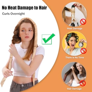 Heatless Velvet Hair Curlers for Healthy Curls Overnight