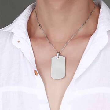 Orgrimmar 100 PCS Shiny Dog Tags Stainless Steel for Crafting