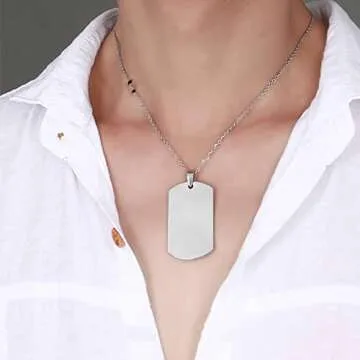 Orgrimmar 100 PCS Shiny Dog Tags Stainless Steel for Crafting