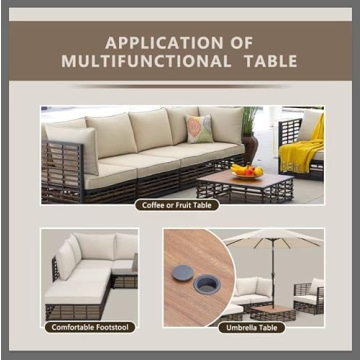 Luxury Rattan Outdoor Furniture Set with Multifunctional Table