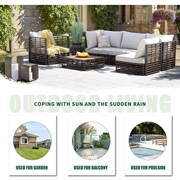 Luxury Rattan Outdoor Furniture Set with Multifunctional Table