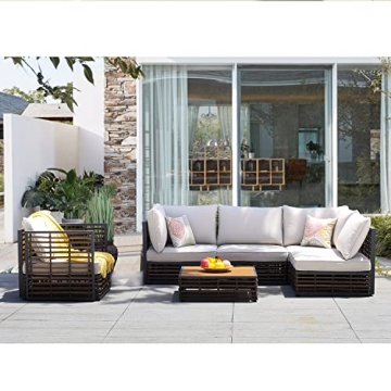 Luxury Rattan Outdoor Furniture Set with Multifunctional Table