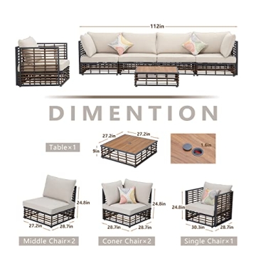 Luxury Rattan Outdoor Furniture Set with Multifunctional Table