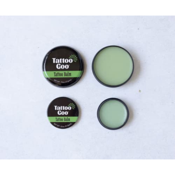 Tattoo Goo Tattoo Balm and Travel Size Balm Bundle, 3/4 oz & .33 oz Tin - Natural Tattoo Aftercare Balm with Beeswax and Cocoa Butter, Soothing Ointment, 2 Pack