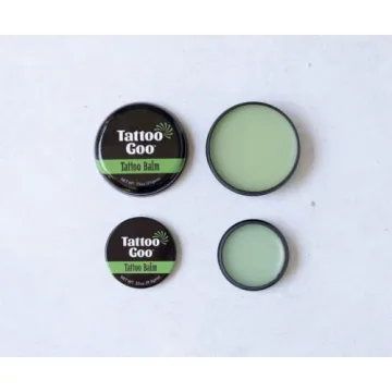 Tattoo Goo Tattoo Balm and Travel Size Balm Bundle, 3/4 oz & .33 oz Tin - Natural Tattoo Aftercare Balm with Beeswax and Cocoa Butter, Soothing Ointment, 2 Pack