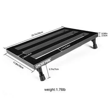 Ghost Fire Guitar Pedal Board Aluminum Alloy Lightweight Pedalboard with Carry Bag