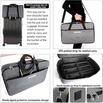 Ghost Fire Guitar Pedal Board Aluminum Alloy Portable Pedalboard