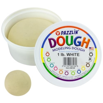 Hygloss Safe & Non-Toxic White Modelling Dough for Creative Kids - 1lb