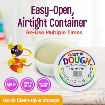 Hygloss Non-Toxic White Modelling Dough for Kids Arts & Crafts