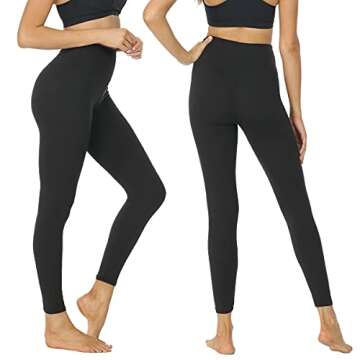 HIGHDAYS High Waisted Leggings for Women - Soft Opaque Slim Printed Pants for Running Cycling Yoga