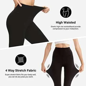 HIGHDAYS High Waisted Leggings for Women - Soft Opaque Slim Printed Pants for Running Cycling Yoga