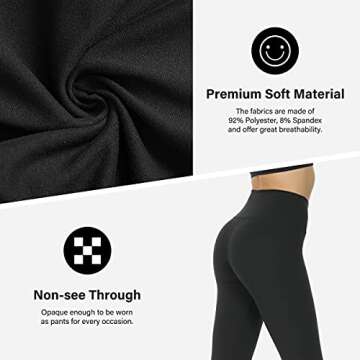 HIGHDAYS High Waisted Leggings for Women - Soft Opaque Slim Printed Pants for Running Cycling Yoga