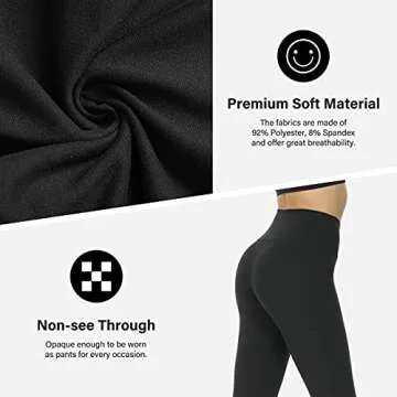 HIGHDAYS High Waisted Leggings for Women - Soft Opaque Slim Printed Pants for Running Cycling Yoga