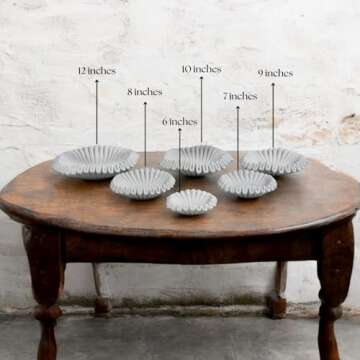 Marble Ruffle Bowl Handcrafted Decorative ScallopBowls - Antique Catchall Jewelry Dish Fruit Organiz...