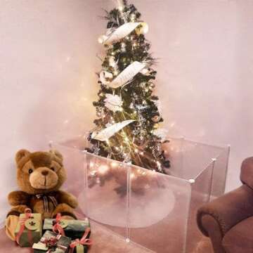 allisandro Clear Small Pet Playpen, Transparent Pet Pen for Home, Foldable Divider Fence for Guinea Pigs, Bunny, Rabbit, Turtle, Hamster, Ferret, Rat, 12 Panels, 27.5" H (No Door)