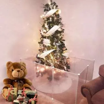 allisandro Clear Small Pet Playpen, Transparent Pet Pen for Home, Foldable Divider Fence for Guinea Pigs, Bunny, Rabbit, Turtle, Hamster, Ferret, Rat, 12 Panels, 27.5" H (No Door)