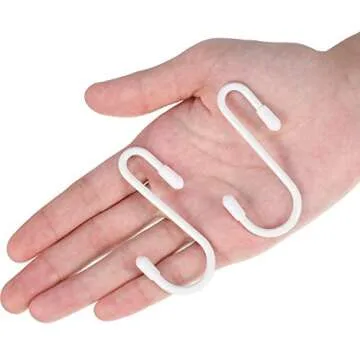 Hotop 36 Pieces S Hooks for Hanging Heavy Duty S Shaped Hook Rack Metal Non Slip Hanger for Christmas Tree Stocking Kitchen Pot Closet Wire Bathroom Bedroom Pan Bag Plant(2.4 Inch,White)