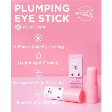 The SAEM Iceland Hydrating Collagen Eye Stick 0.24oz - Anti-wrinkle Moisturizing Eye Balm for Saggy ...