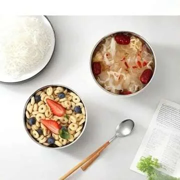 Ceiteo Rainbow Bowl Set of 6, 304 Stainless Steel Dinnerware Metal Double-walled Insulated Cereal Bowls for Eating Kitchen, Dishwasher Safe and Unbreakable