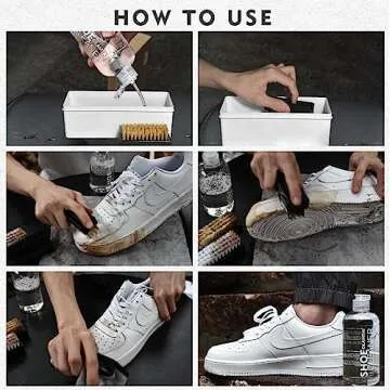 OLAMTAI Shoe Cleaner Kit for Sneaker, Cleaning Kit, Sneaker 10Oz with 3 Brush & Microfiber Towel Included, Shoe, Suede, Boot, Canvas, PU, Fabric, etc,Clear,(Madala-SC-210201)