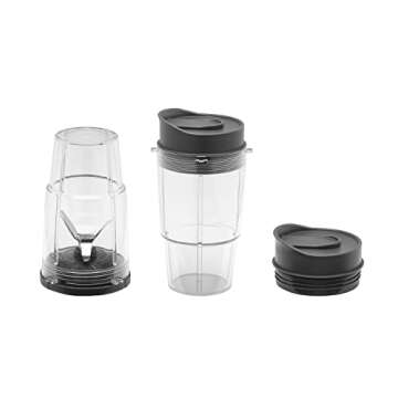 GE 5-Speed Blender + (2) 16 Ounce Blender Cups | Kitchen Essentials Blender for Shakes, Smoothies & More | Large 64 oz Tritan Jar, 8-10 Servings | Stainless Steel Blades & Exterior Finish | 1000 Watts
