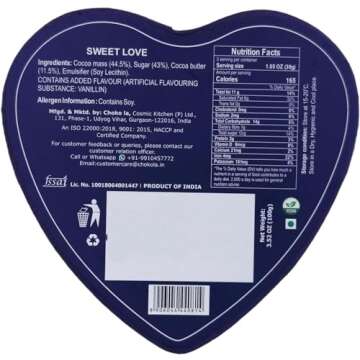 Chokola Sweet Love Heart Shaped Dark Chocolates Gift Pack - Dark | Gift for Birthdays, Anniversary, ...