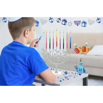 Vibrant Dripless Hanukkah Taper Candles for Menorahs