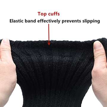 Leotruny Women's Winter Thick Knit Extra Long Thigh High Leg Warmers (C02-Light Gray)