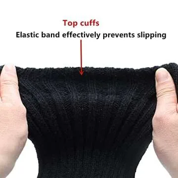 Leotruny Women's Winter Thick Knit Extra Long Thigh High Leg Warmers (C02-Light Gray)