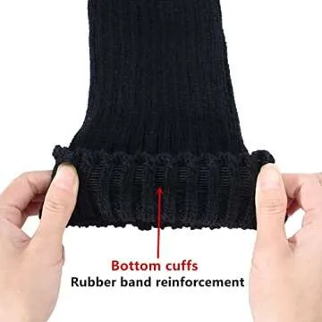 Leotruny Women's Winter Thick Knit Extra Long Thigh High Leg Warmers (C02-Light Gray)