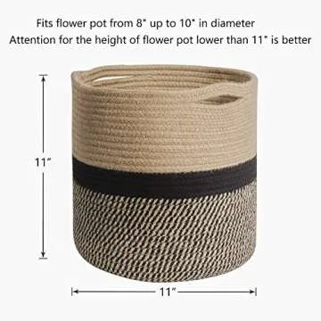 TIMEYARD Jute Plant Basket for Indoor Plants and Storage