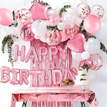 MOVINPE Pink Birthday Decoration Set for Memorable Celebrations